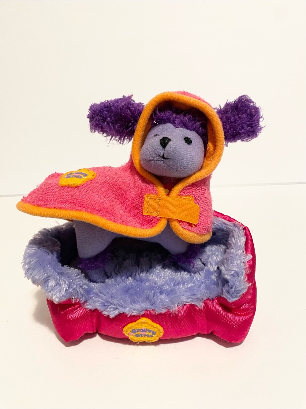 Groovy Girls Peeksie Poodle Plush w Animal Bed Mini Doll Pet Vintage Puppy Dog